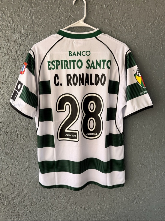 Reebok Other - Sporting Lisbon Ronaldo 2002/03 Home Green White Retro Soccer Jersey